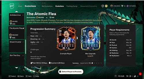 The latest EVO's requirements (Image via EA Sports)