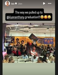 La La Anthony brought a cheer section for son Kiyan Anthony's graduation ceremony (source: IG/ lala)