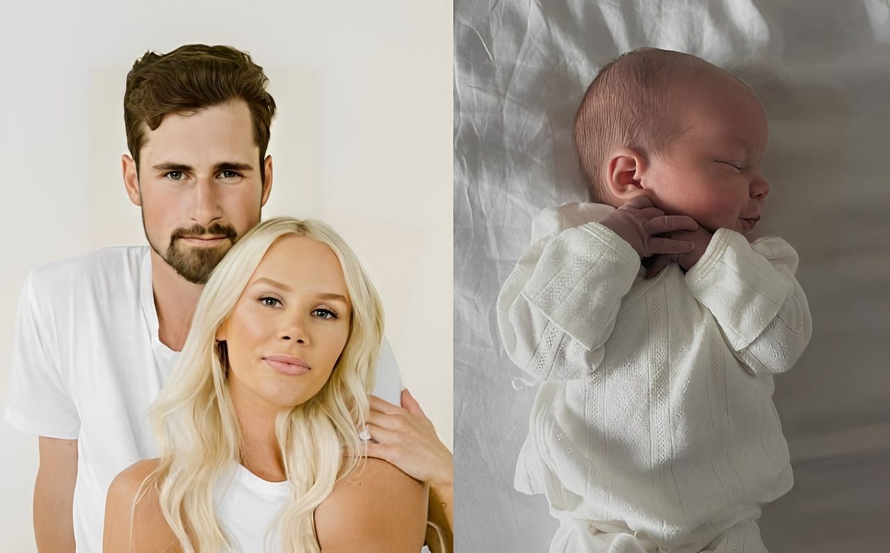 Dylan Larkin and his wife Kenzy have welcomed a girl child Lennyn Marie Larkin (Image source: IG @kenzylarkin_ , @dylanlarkin71)