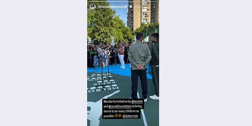 Screenshot via Jelena Djokovic @jelenadjokovicndf on Instagram dated May 14, 2025.