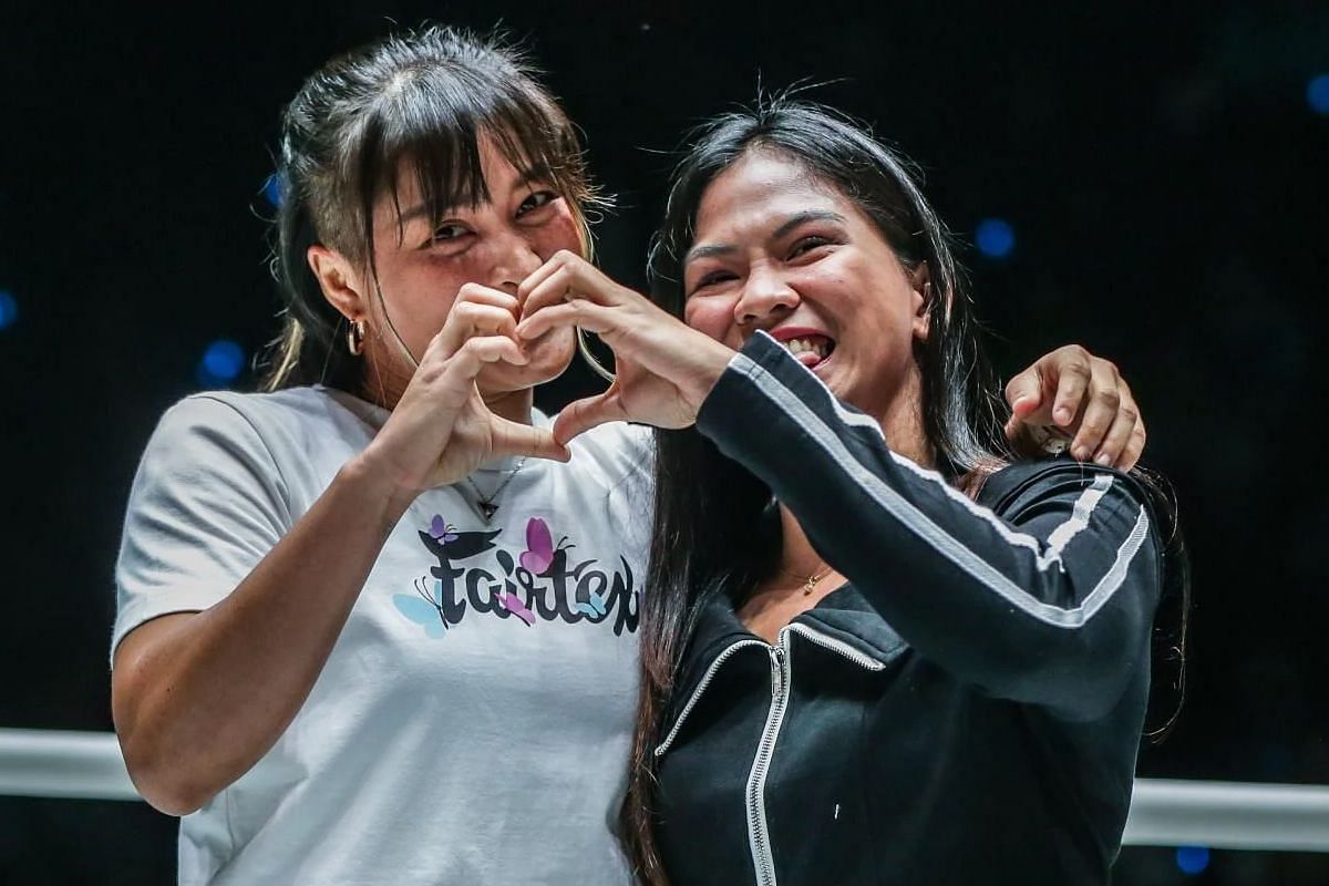 Stamp Fairtex (left) and Denice Zamboanga (right). [Photo from ONE Championship]