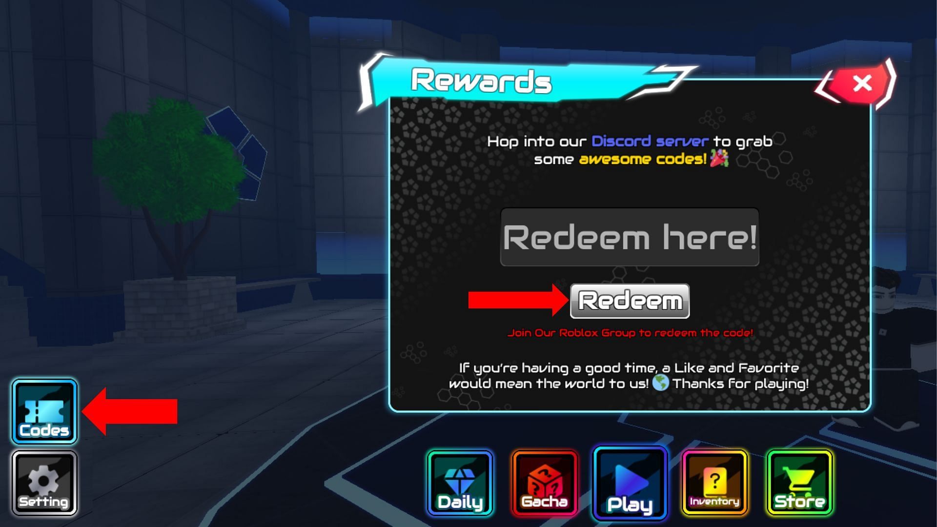 Get a decent amount of Yen by redeeming codes (Image via Roblox)