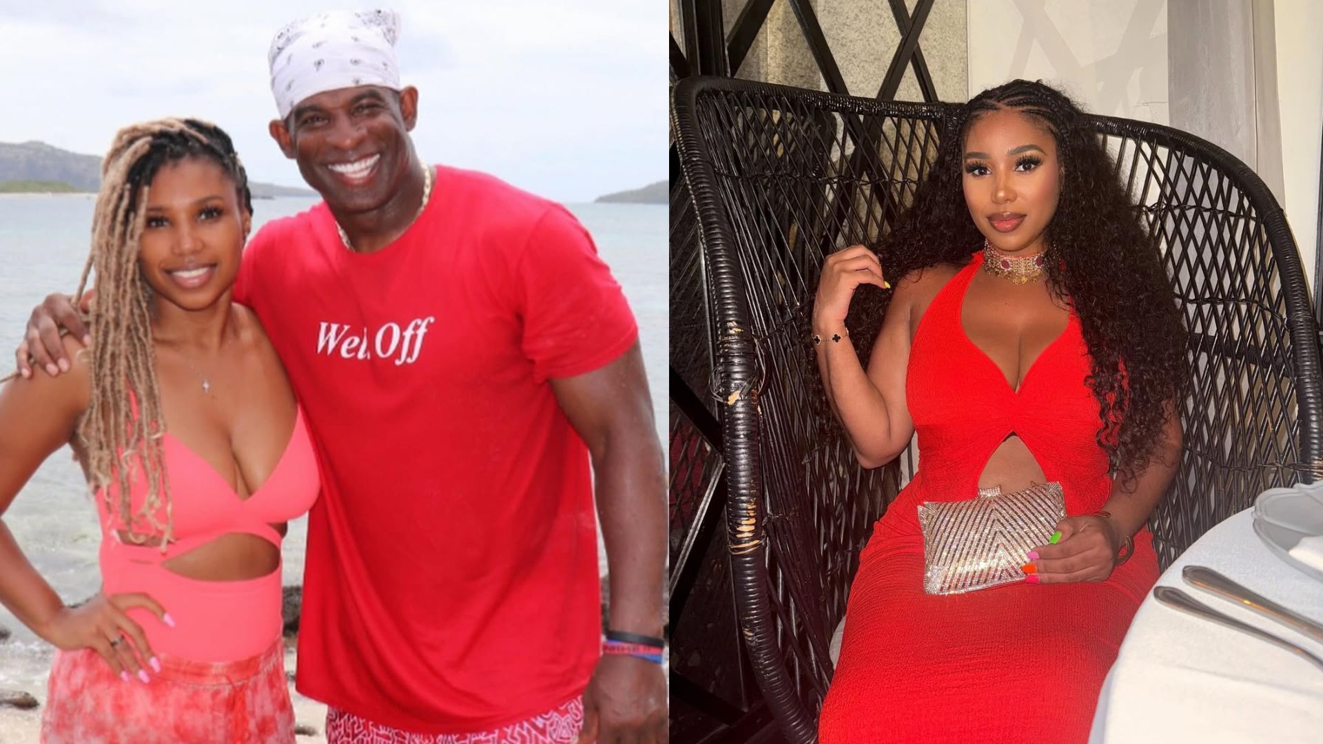 Dad Coach Prime has 3-word reaction to Deiondra Sanders stylish vacay pics in blue swimsuit