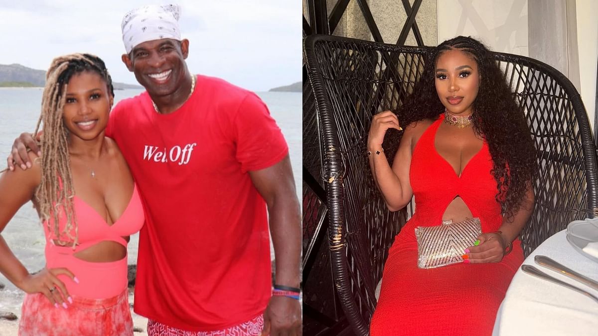 Dad Coach Prime has 3-word reaction to Deiondra Sanders stylish vacay pics in blue swimsuit
