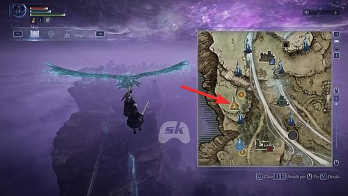 The church symbol on the map (Image via Sportskeeda Gaming || FromSoftware)