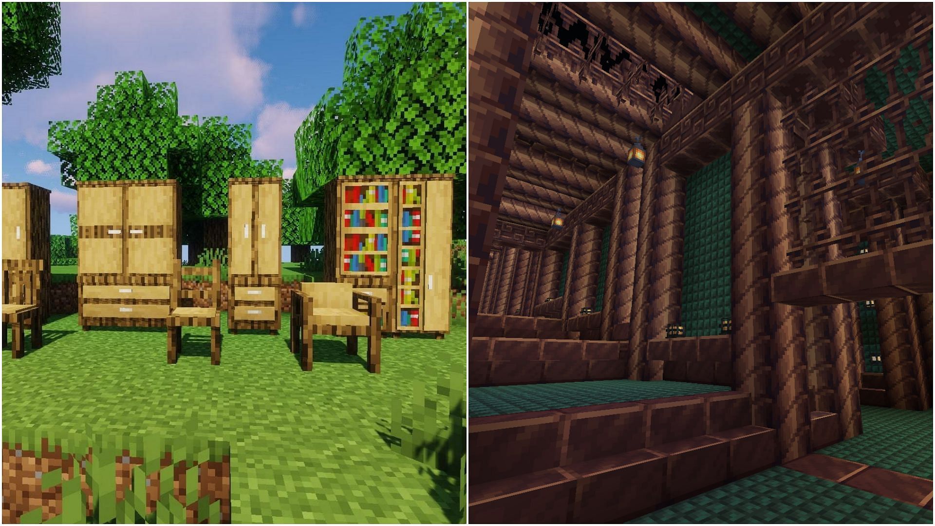There are many great architecture mods for Minecraft (Image via CurseForge/sketch_macaw || CurseForge/Jsburg)