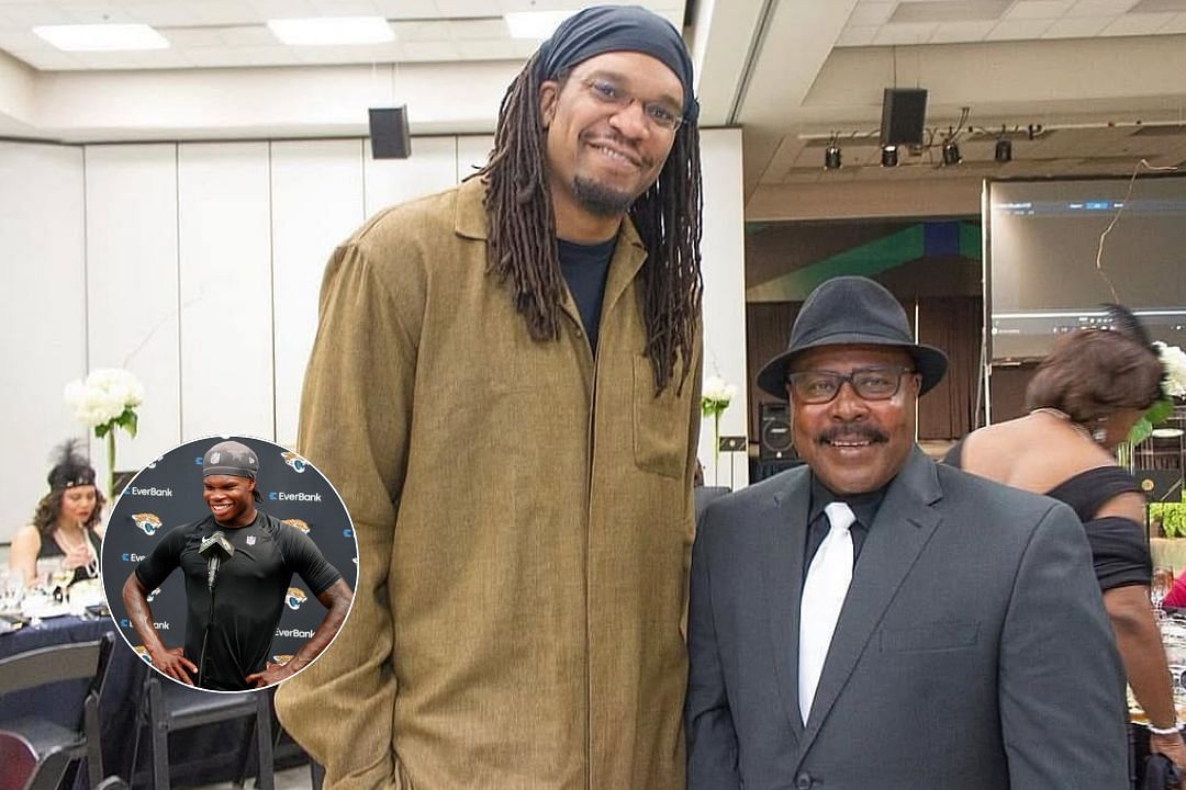 Etan Thomas with his high school teacher on Instagram, Travis Hunter during a talk with the media 