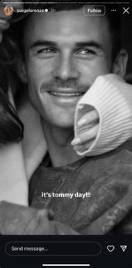 Tommy Paul's girlfriend Paige Lorenze's story - via Instagram