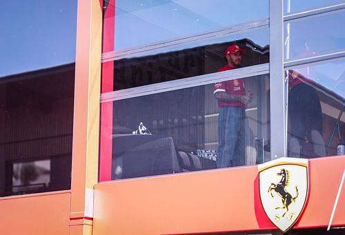 Lewis Hamilton at the Ferrari hospitality during the 2025 weekend at Imola (Getty Images)