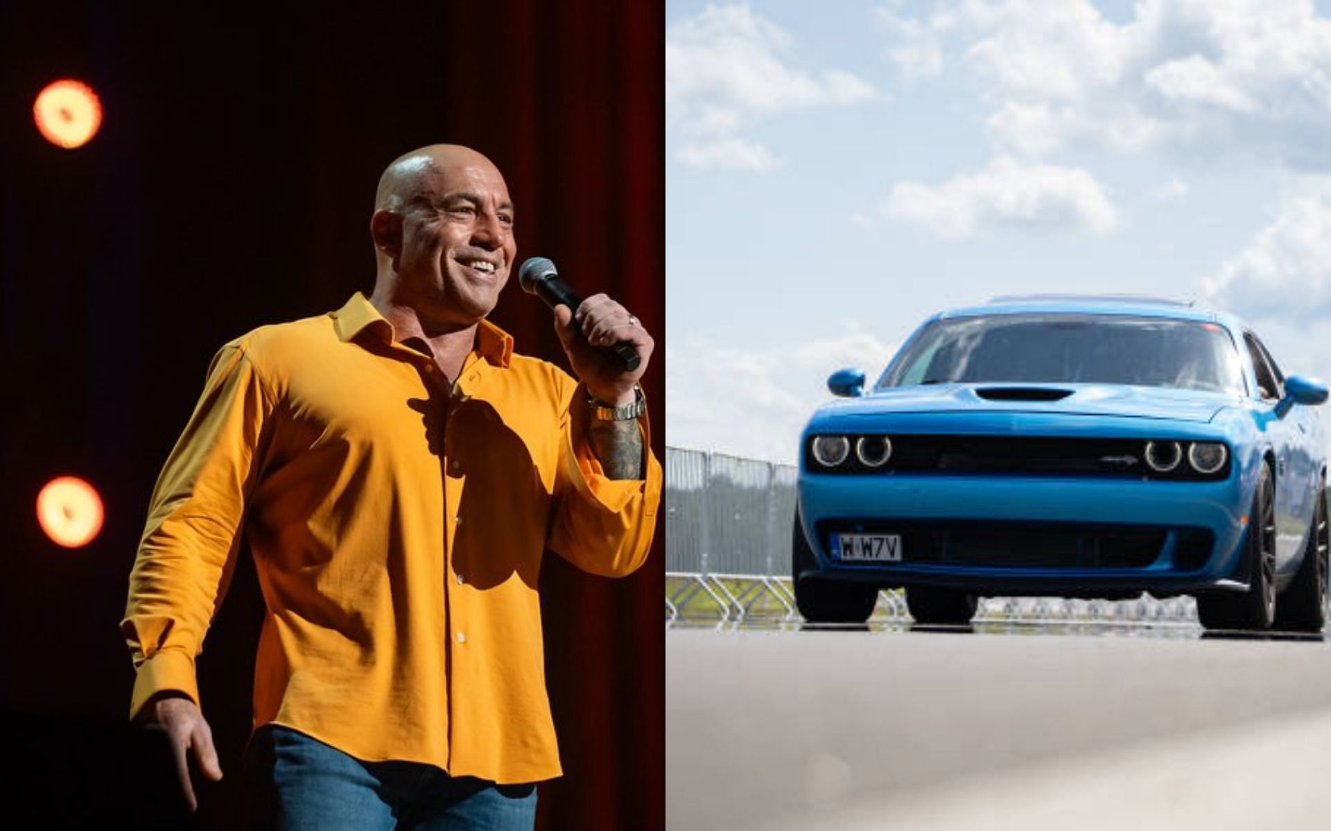 Joe Rogan (left) talks about American muscle cars. [Images courtesy: @joerogan on Instagram and Getty]