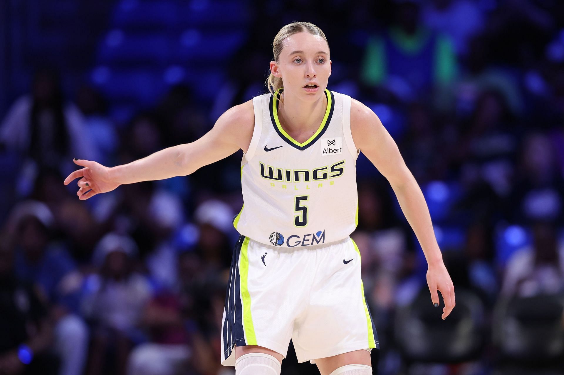 Dallas Wings rookie Paige Bueckers stresses basketball is a team sport as she begins WNBA journey. -- Photo by GETTY