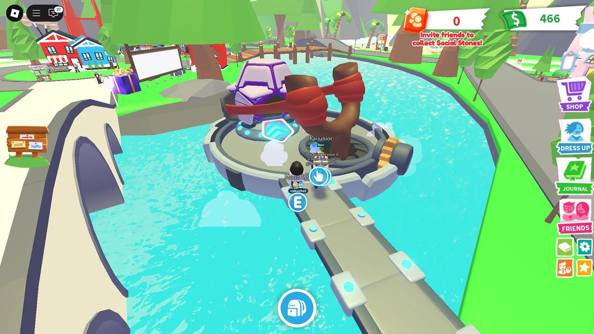 The spaceship on Adoption Island (Image via Roblox)
