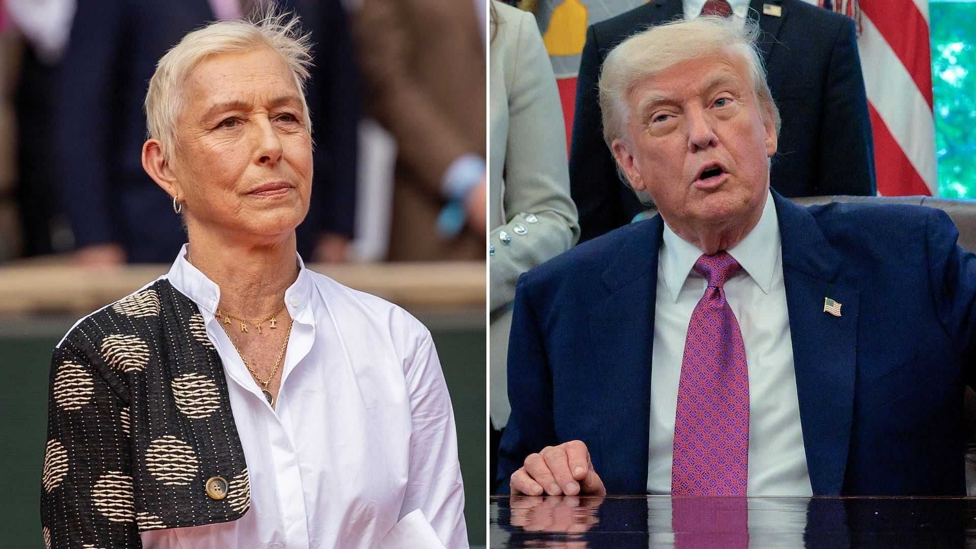Martina Navratilova (L) condemned President Donald Trump (R)- Source: Getty