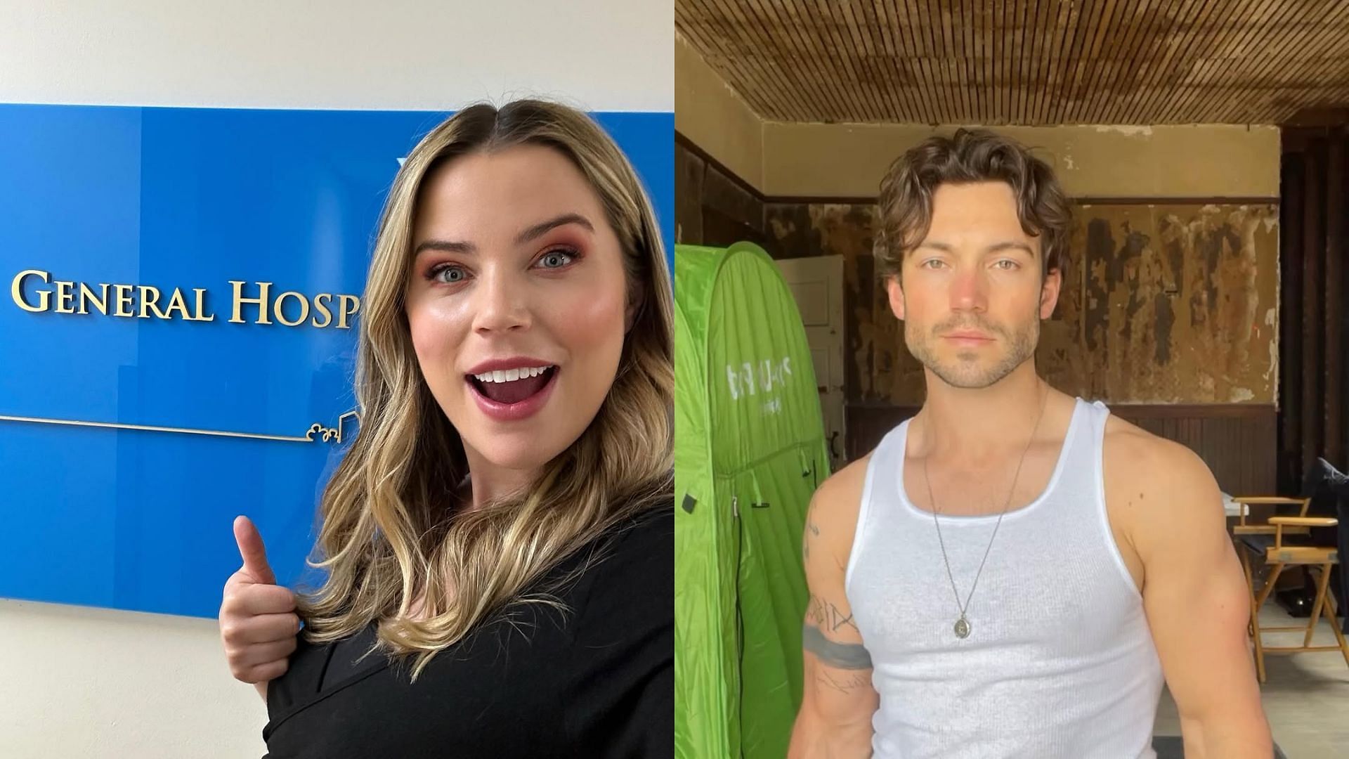 Sasha (Sofia Mattsson) and Michael (Rory Gibson) from General Hospital (Image via Instagram/@iamsofiamattsson, @rory_gibson)