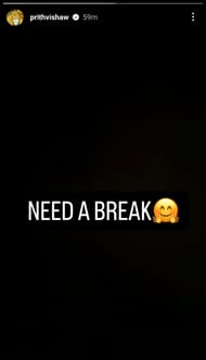 Screenshot of Prithvi Shaw's Instagram story - Source: Prithvi Shaw/IG