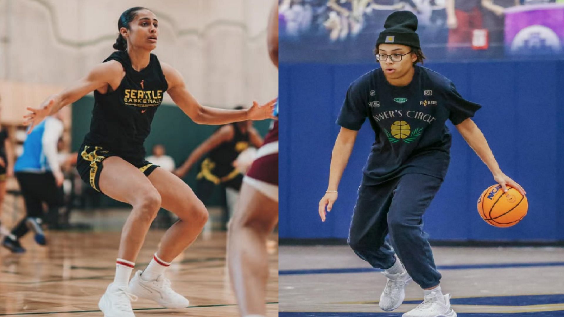An image of Skylar Diggins and Olivia Miles side by side