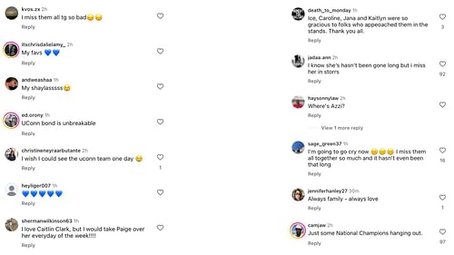 UConn fans get emotional seeing Paige Bueckers, Ice Brady, Kaitlyn Chen & more reunite at Storrs - Image source: Instagram/uconnwbb