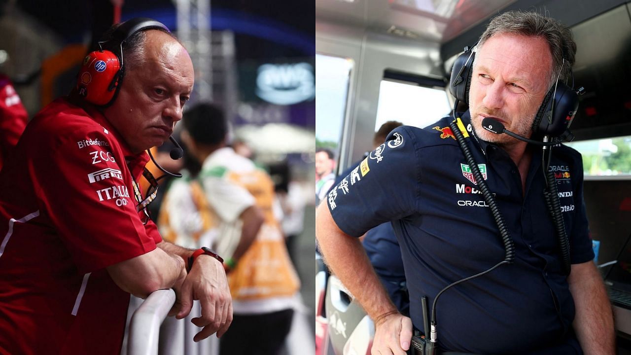 Fans react as reports of Ferrari approaching Christian Horner circulate [images via getty]