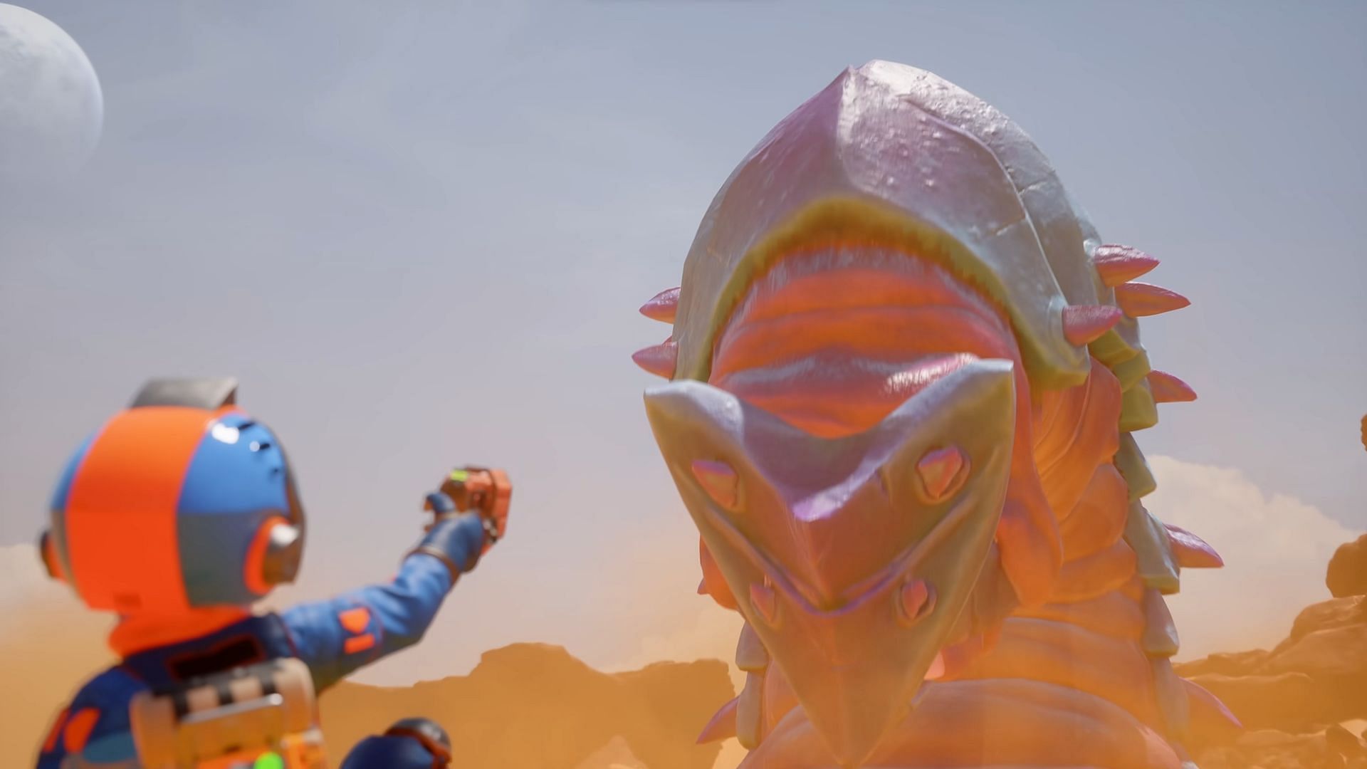A guide to takedown Wormzilla boss in Revenge of the Savage Planet (Image via Raccoon Logic Studios)