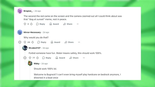 Redditors react to the Hardcore bug in Minecraft (Image cia Reddit)