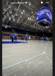 Cameron Boozer posts a picture of a practice session at Duke after graduating high school (source: IG/ cameronboozer)