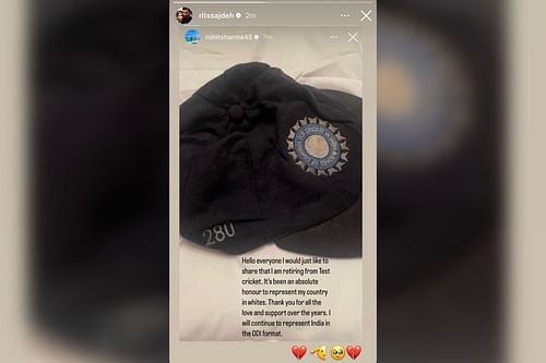 Ritika Sajdeh reacts as Rohit Sharma announces retirement from Test cricket (Image via Instagram-@ritssajdeh)