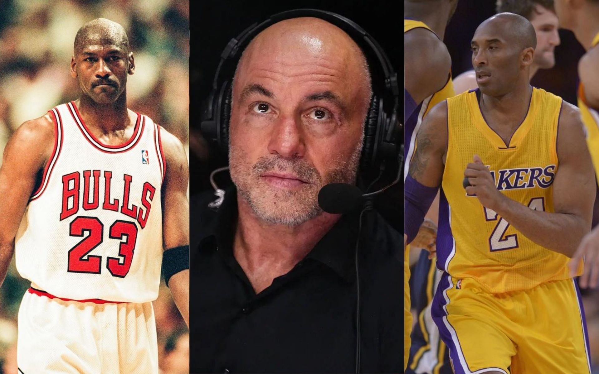 Joe Rogan (middle) talks about the difference between Michael Jordan (left) and Kobe Bryant (right). [Images courtesy: Getty Images]