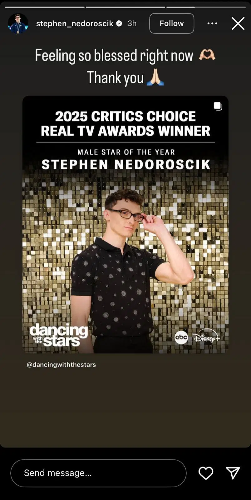 Still taken from Nedoroscik&#039;s Instagram (Source: @stephen_nedoroscik/Instagram)