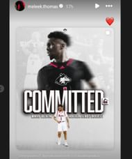 Meleek Thomas reacts to Makhai Valentine transferring from Missouri State to Northern Illinois (Source: IG/ meleek.thomas_