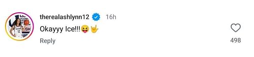 Ashlyn's IG comment (image credit: instagram/ice.bradyy)