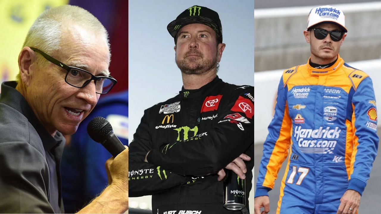 From Left - Mark Martin, Kurt Busch, and Kyle Larson. ( All images via Getty )