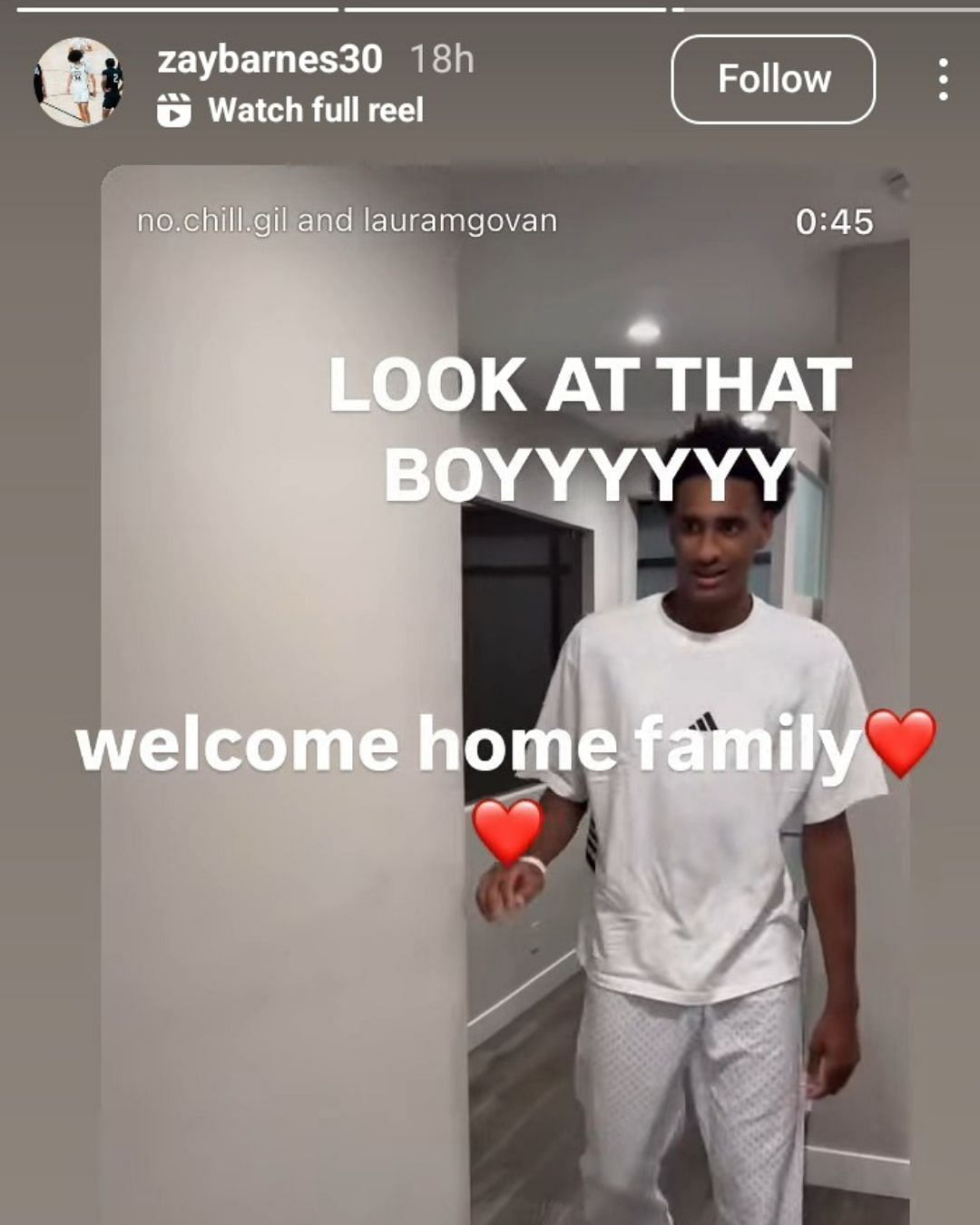 Alijah Arenas&#039; cousin and Matt Barnes&#039; son Isaiah Barnes, excited as the USC commit returns home following a week in the hospital. (Image via Instagram @zaybarnes30)