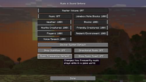 This feature alters the frequency of background music in the game (Image via Sportskeeda Gaming || Mojang Studios)