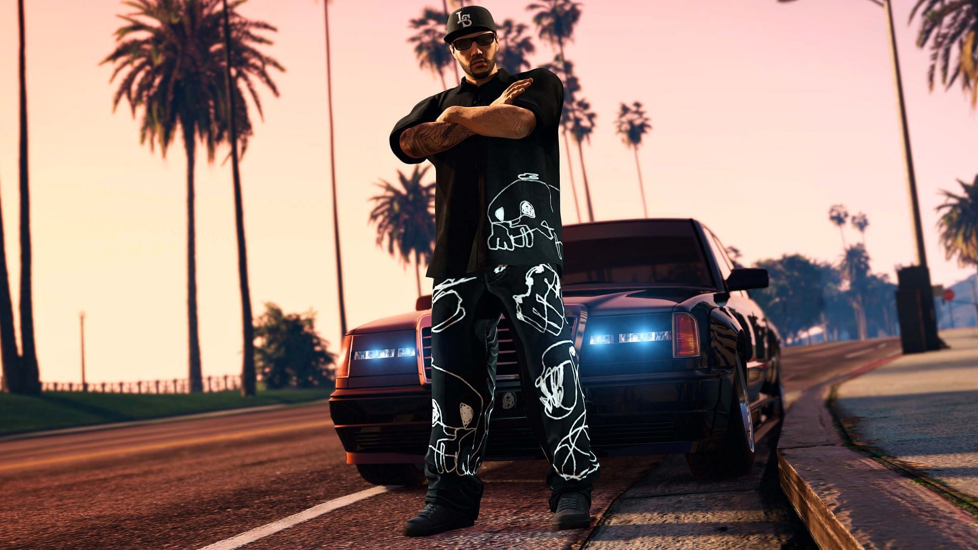 A promotional picture of the free apparel included in the GTA Plus benefits of May 2025 (Image via Rockstar Games)
