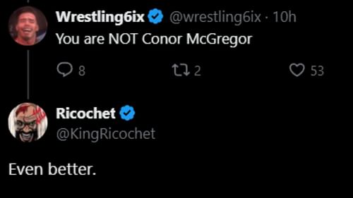 Ricochet replies to a fan. (Images via Ricochet's X)