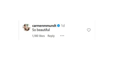 Snapshot of Carmen Montero Mundt's comment...Credits-Instagram