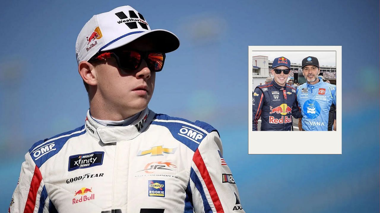Connor Zilisch and Jimmie Johnson at the 2025 Coca-Cola 600 (Background Image via Getty, Inset via X/@ConnorZilisch)