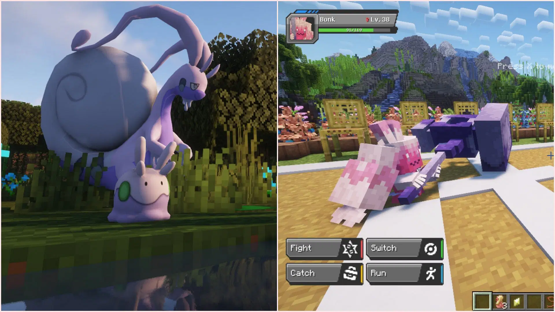 There are two most popular Pokemon mods for Minecraft (Image via reforged.gg || CurseForge/CobblemonStudios)