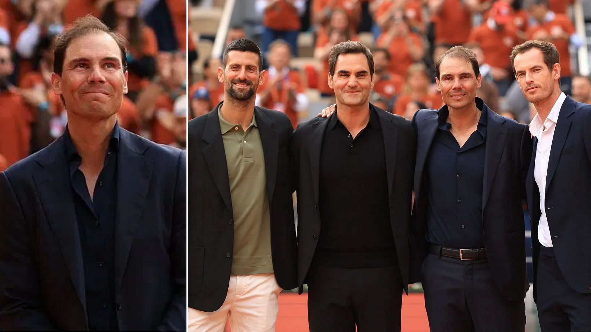Rafael Nadal pays tribute to rivals Novak Djokovic, Roger Federer, and Andy Murray at French Open ceremony | Image Source: Getty