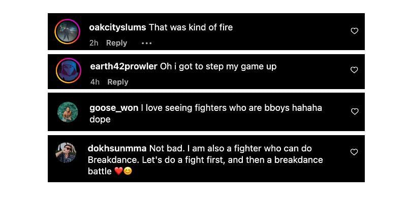 Screenshot of comments. [ONE Championship/Instagram]