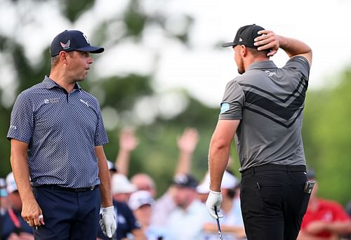 Bryson DeChambeau and Gary Woodland at the 2025 PGA Championship - Round One (Source: Getty)