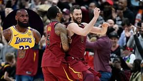 LeBron James melts over ex-teammates Kevin Love and J.R. Smith's heartfelt reunion at MSG: "My dogs right there"