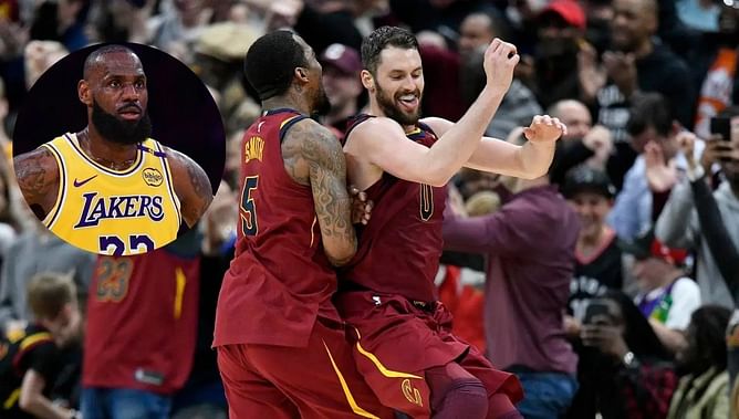 LeBron James melts over ex-teammates Kevin Love and J.R. Smith's heartfelt reunion at MSG: "My dogs right there"