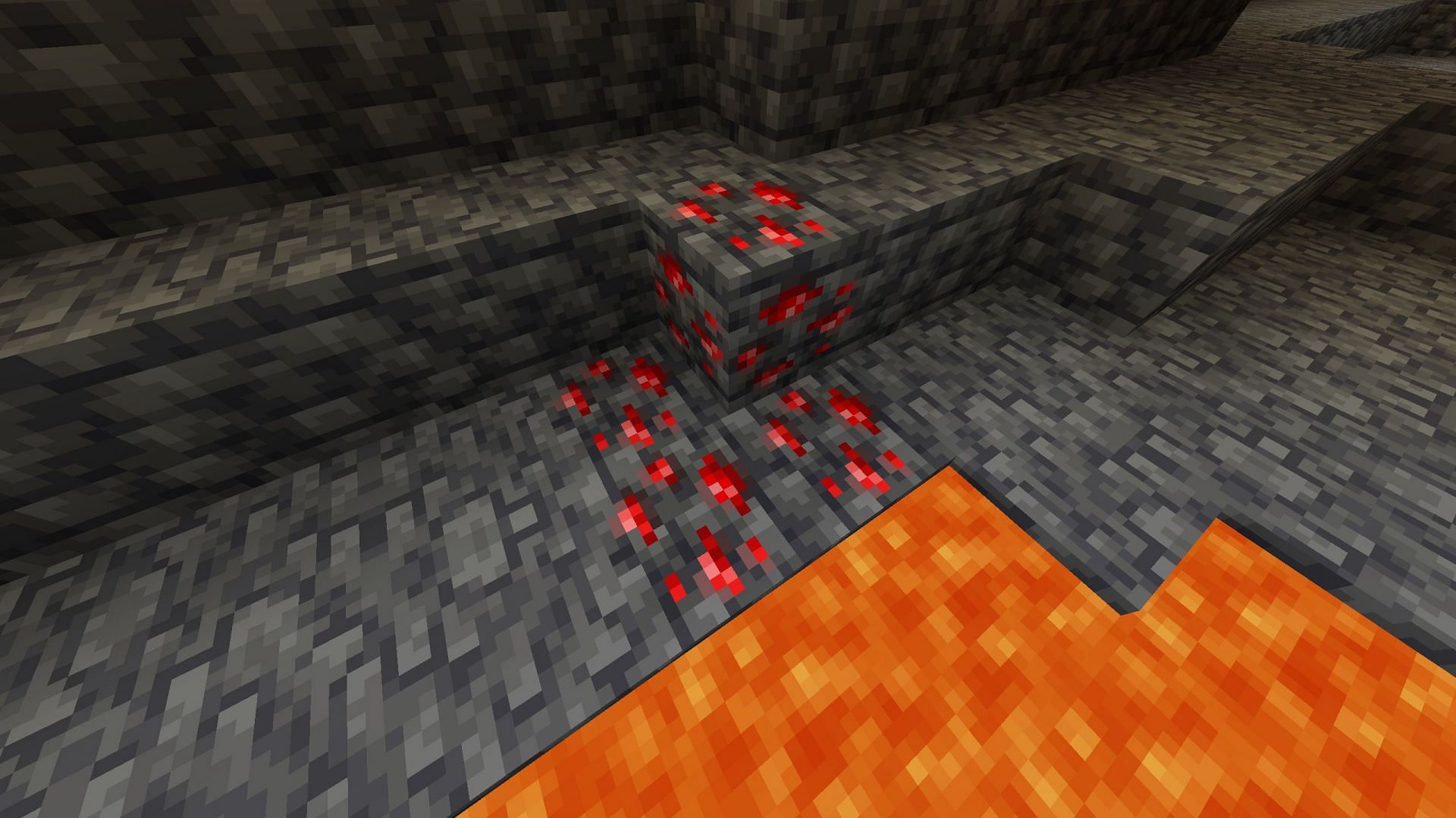 Redstone dust can be found by mining redstone ore (Image via Sportskeeda Gaming || Mojang Studios)