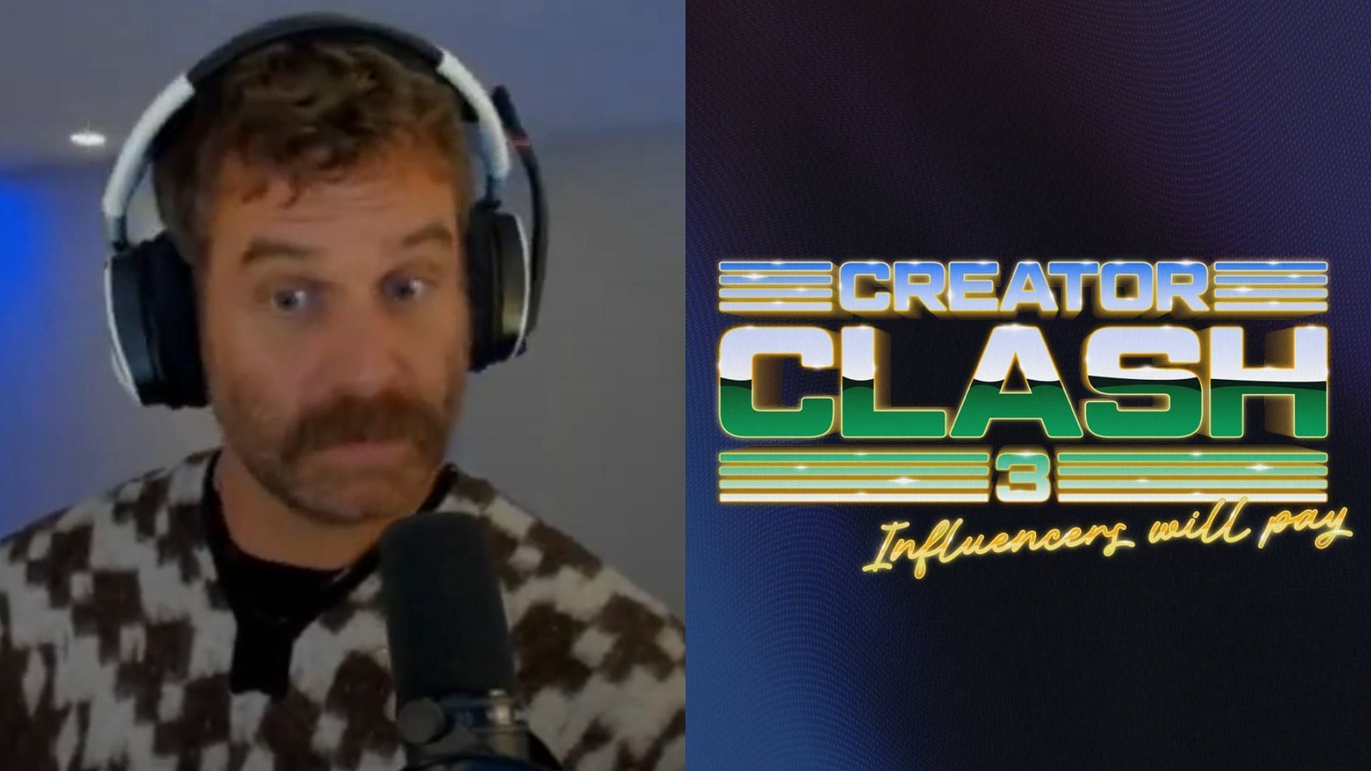 Harley Morenstien neglects the offer to participate in Creator Clash 3 (Images via PKA Podcast Highlights/YouTube, @TheCreatorClash/X)
