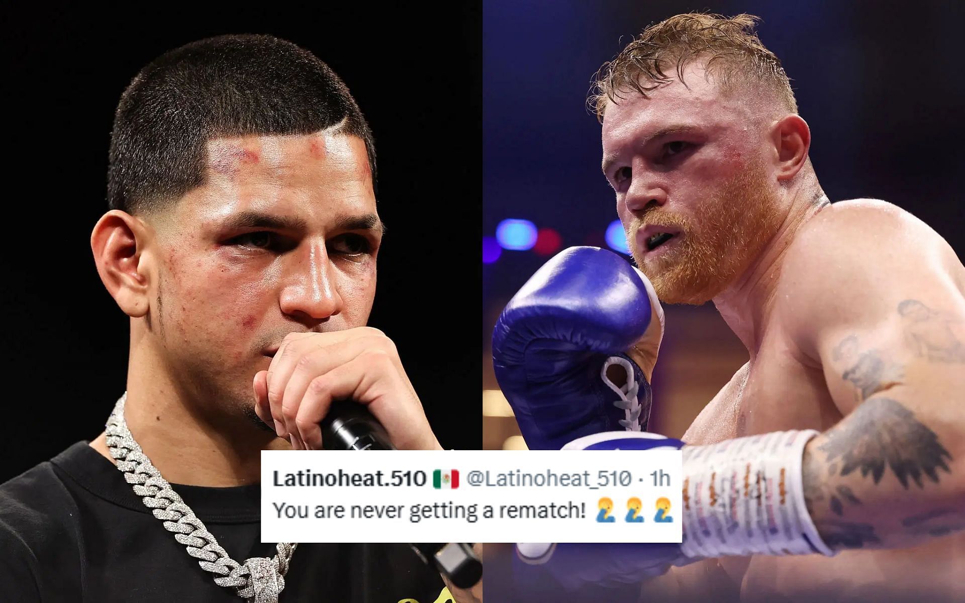 Edgar Berlanga (left) slammed by fans for his take on Canelo Alvarez