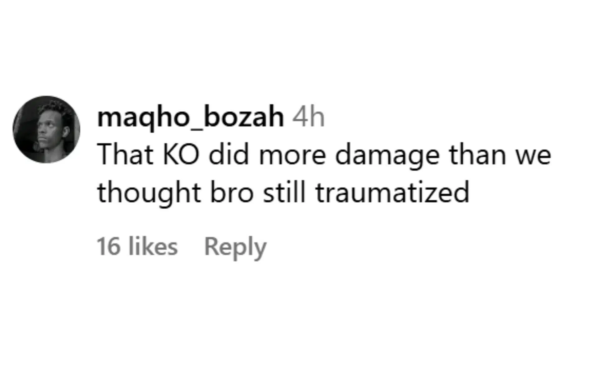 Fan&#039;s comment [Screenshot courtesy: @homeoffight on Instagram]