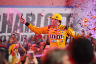 NASCAR Cup Series driver Kyle Busch (18) celebrates winning the Coca-Cola 600. Source: Imagn