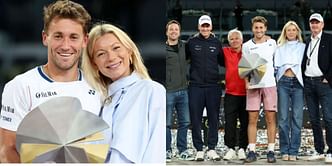 Casper Ruud gets emotional thanking fiancée Maria, family & friends after 1st Masters win in Madrid