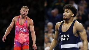 Kyle Dake reacts to Carter Starocci's subtle dig after nail biting clash at World Team Trials Finals